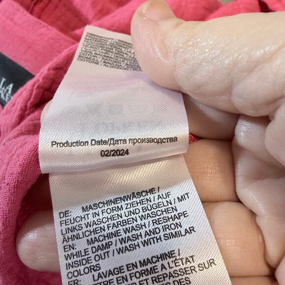 Ulla Popken Coral Pink Tiered Cotton Midi Dress Plus Size 20 NWT romantic flowy - Picture 8 of 10